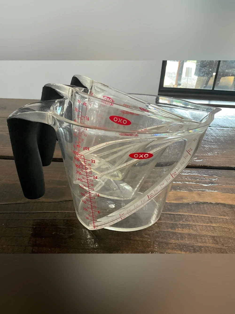 Oxo Good Grips Angled Handle Measuring Cups Set Black Handles 1,2, and 4 cups